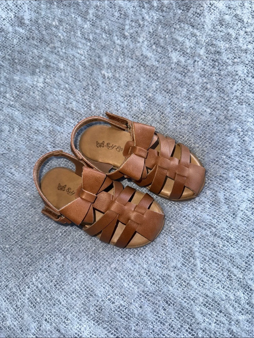 Self Esteem Girls Brown Woven Kids Sandals